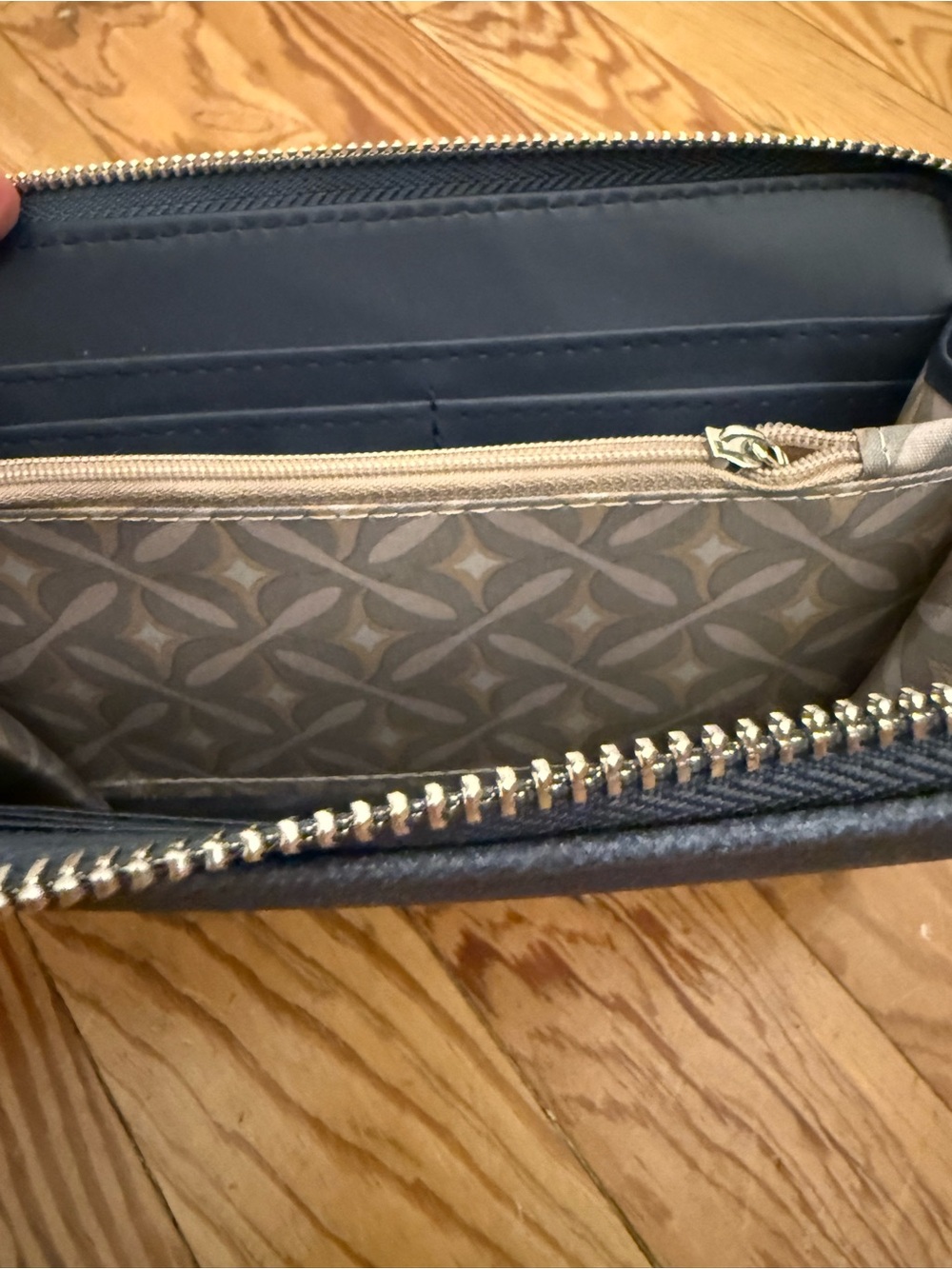 Christian Lacroix Blue Gray Leather & Fabric Crossbody Phone Pouch - Picture 5 of 7